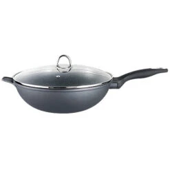 Baccarat Granite Non Stick Wok With Lid 30cm
