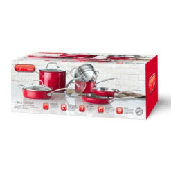 Baccarat Signature Stainless Steel 6 Piece Cookware Set Red
