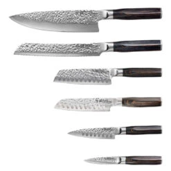 Baccarat Damashiro Emperor Knife Block 7 Piece Damascus Japanese Steel Knives