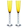Baccarat Vega Flutissimo Flutes Amber Set Of 2