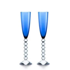 Baccarat Vega Flutissimo Flutes Blue Set Of 2