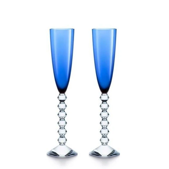 Baccarat Vega Flutissimo Flutes Blue Set Of 2