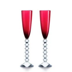 Baccarat Vega Flutissimo Flutes Red Set Of 2