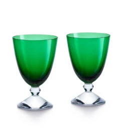 Baccarat Vega Water Glass Dark Green Set Of 2