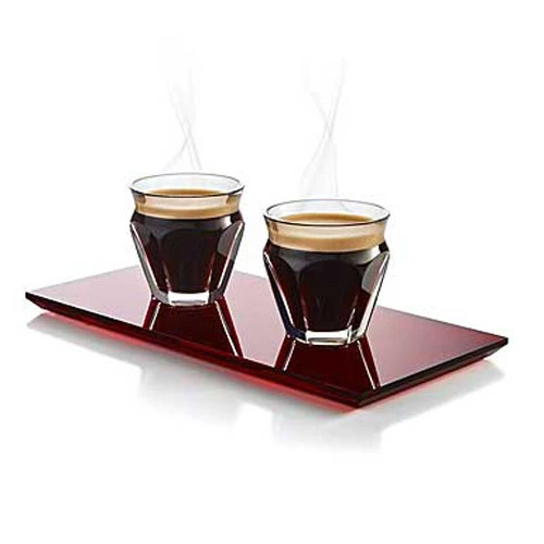 Baccarat Harcourt Talleyrand Coffee Set With Red Tray