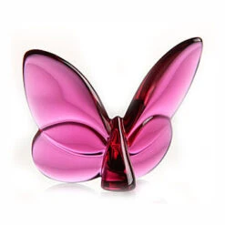 Baccarat Butterflies Lucky Peony Pink 2 1/2" H