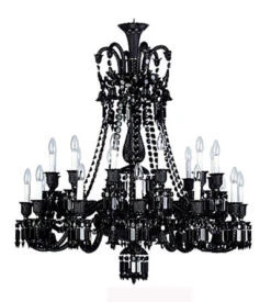 Baccarat Zenith Black Chandelier 24 Light Short