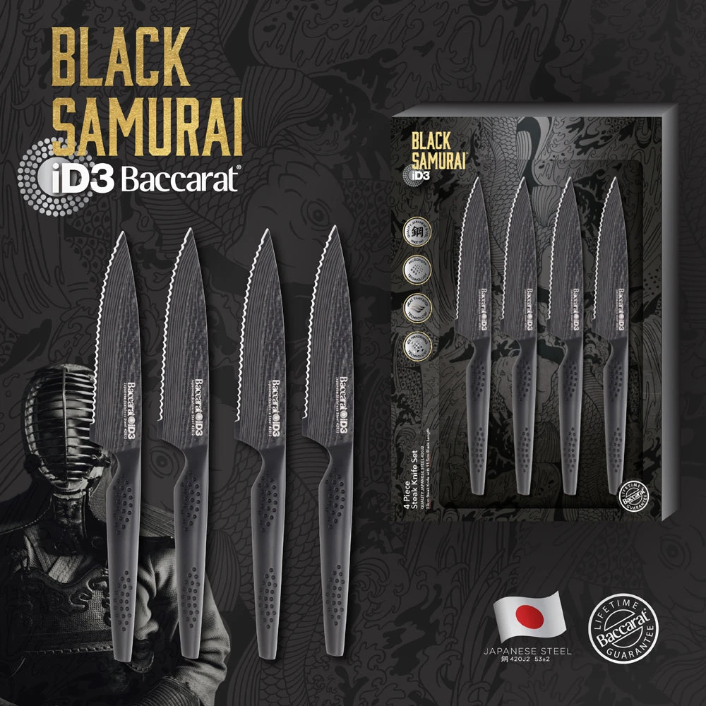 Baccarat ID3 Black Samurai 4 Piece Steak Knife Set - Image 2